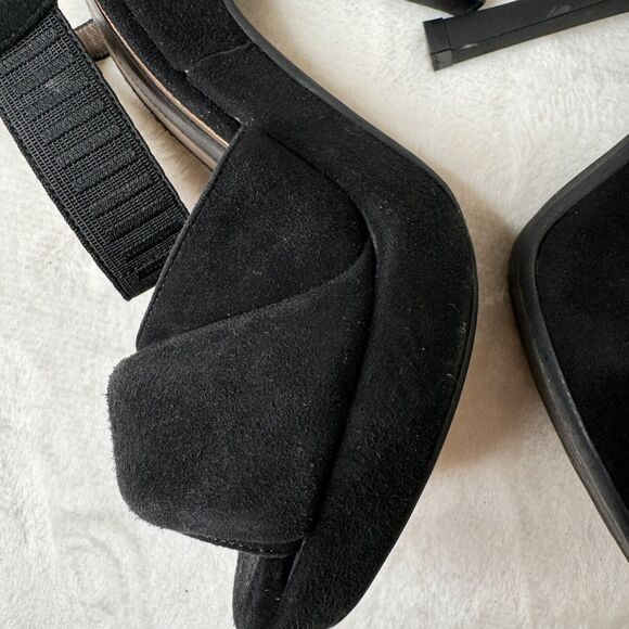 Marni Evening Peep Toe Sling Back Suede Platform Heels Artsy Size 37 Rare - Picture 6 of 9